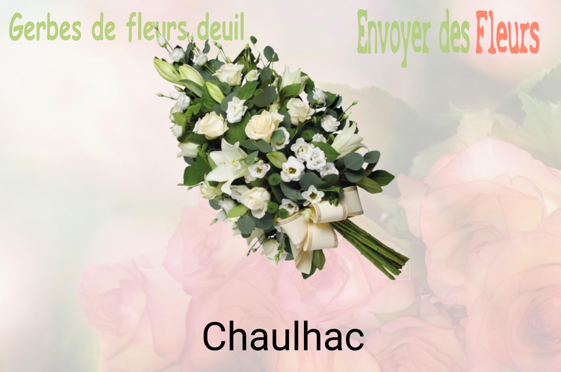 Gerbe de fleurs de deuil livrée à Chaulhac